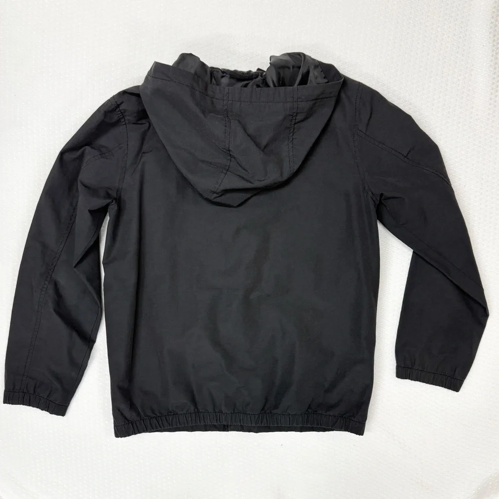 Old Navy Windbreaker Hooded Jacket Black Boys L‎ 10-12 Full Zip